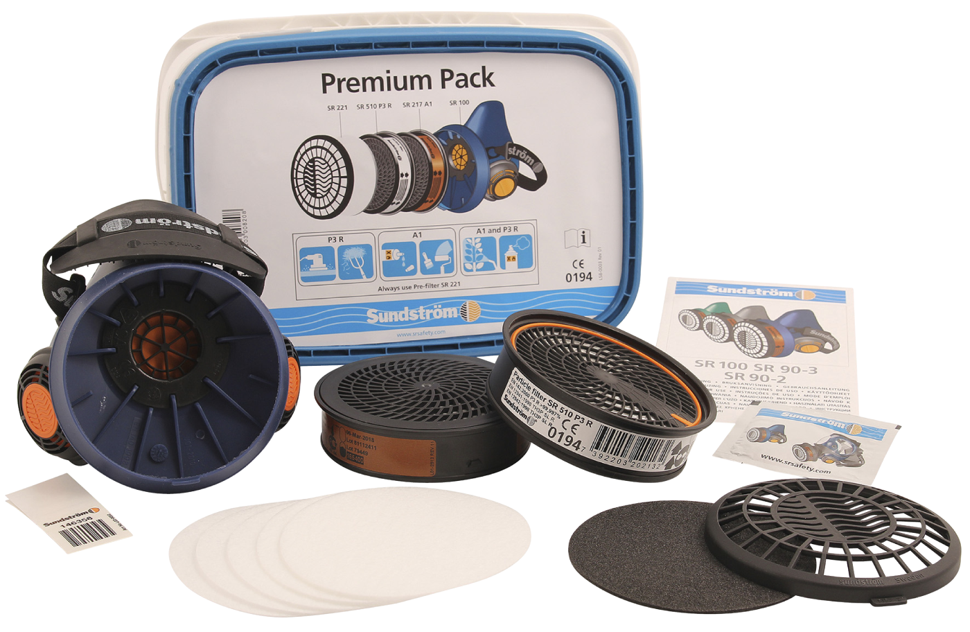 Halvmask Sundström SR 100 M/L Premium Pack